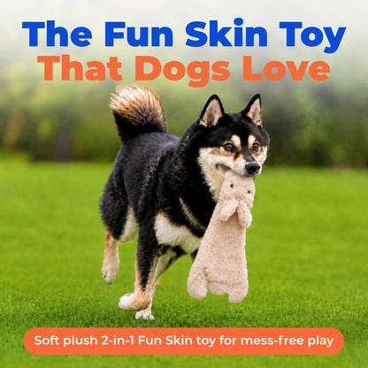 Squeaky Dog Toys with Soft Durable Fabric for Small, Medium and Large Pets Interactive Toy for Indoor Play, Supports Active Biting and Play - Hare, Medium