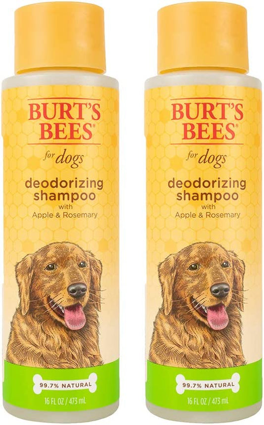Deodorizing Dog Shampoo Apple Rosemary 95 Percent Natural Ph Balanced Sulfate-Free Smelly Dogs 16 FL OZ 2 Pack