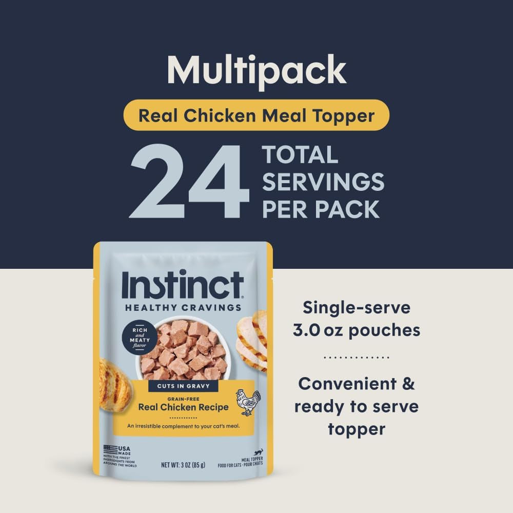 Healthy Cravings Grain Free Real Chicken Recipe Natural Wet Cat Food Topper by Nature'S Variety, 3 Ounce (Pack of 24)