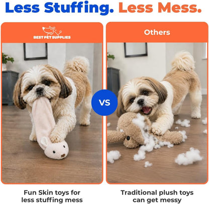 Squeaky Dog Toys with Soft Durable Fabric for Small, Medium and Large Pets Interactive Toy for Indoor Play, Supports Active Biting and Play - Hare, Medium