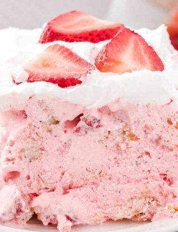 Strawberry angel fruit cake dessert