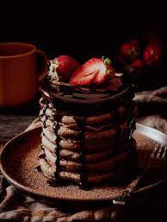 Light & Fluffy Vegan Chocolate Pancakes
