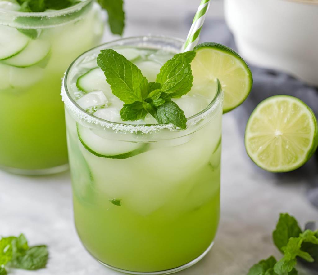 cucumber lime mint mocktail