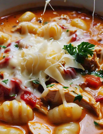 Caprese Chicken Gnocchi Soup